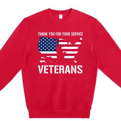 Thank You For Your Service Veterans Gift Veteran Day Gift Premium Crewneck Sweatshirt