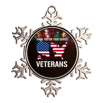 Thank You For Your Service Veterans Gift Veteran Day Gift Metallic Star Ornament