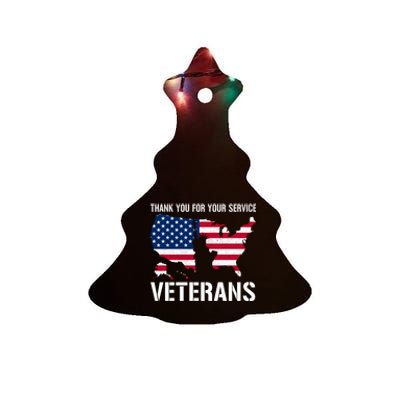 Thank You For Your Service Veterans Gift Veteran Day Gift Ceramic Tree Ornament