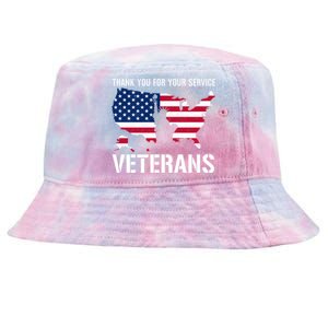 Thank You For Your Service Veterans Gift Veteran Day Gift Tie-Dyed Bucket Hat