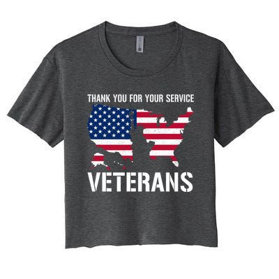 Thank You For Your Service Veterans Gift Veteran Day Gift Women's Crop Top Tee