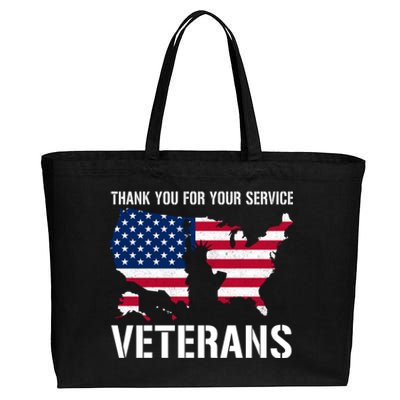 Thank You For Your Service Veterans Gift Veteran Day Gift Cotton Canvas Jumbo Tote