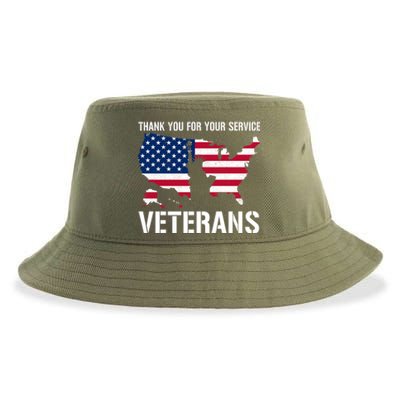 Thank You For Your Service Veterans Gift Veteran Day Gift Sustainable Bucket Hat