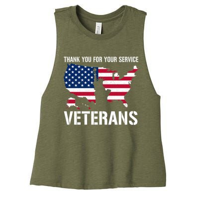 Thank You For Your Service Veterans Gift Veteran Day Gift Women's Racerback Cropped Tank