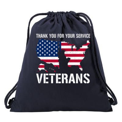 Thank You For Your Service Veterans Gift Veteran Day Gift Drawstring Bag