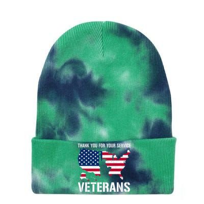 Thank You For Your Service Veterans Gift Veteran Day Gift Tie Dye 12in Knit Beanie