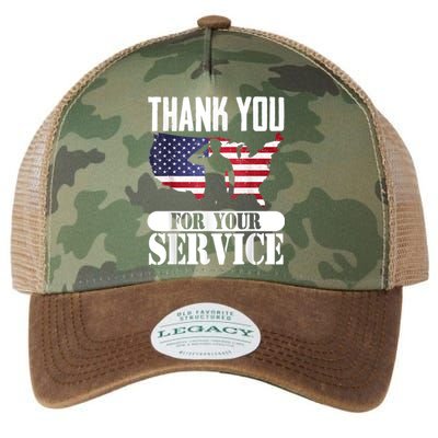 Thank You For Your Service Patriotic Veterans Day Legacy Tie Dye Trucker Hat