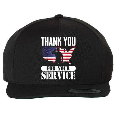 Thank You For Your Service Patriotic Veterans Day Wool Snapback Cap