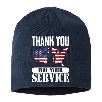 Thank You For Your Service Patriotic Veterans Day Sustainable Beanie