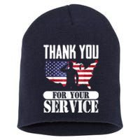 Thank You For Your Service Patriotic Veterans Day Short Acrylic Beanie