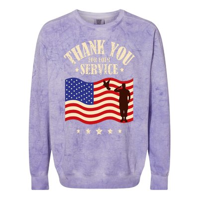 Thank you for your service veterans Colorblast Crewneck Sweatshirt