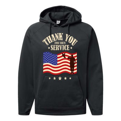 Thank you for your service veterans Performance Fleece Hoodie