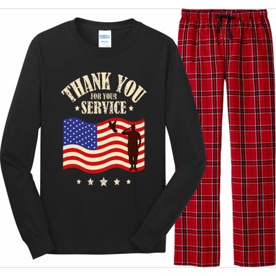 Thank you for your service veterans Long Sleeve Pajama Set