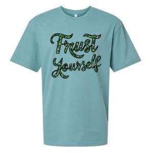 Trust Yourself Floral Typography Inspirational Message Sueded Cloud Jersey T-Shirt