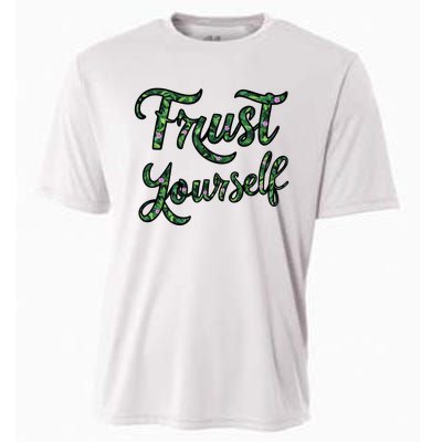 Trust Yourself Floral Typography Inspirational Message Cooling Performance Crew T-Shirt