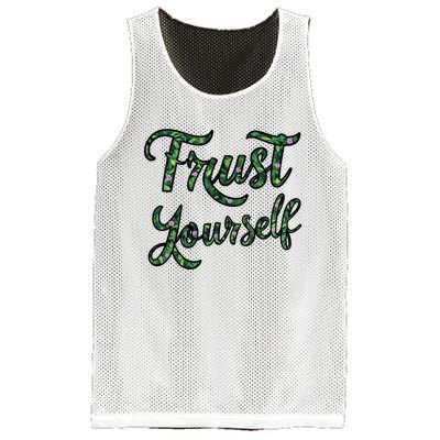 Trust Yourself Floral Typography Inspirational Message Mesh Reversible Basketball Jersey Tank