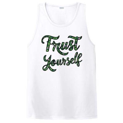 Trust Yourself Floral Typography Inspirational Message PosiCharge Competitor Tank