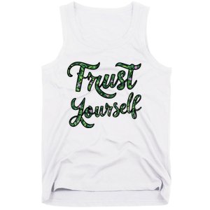 Trust Yourself Floral Typography Inspirational Message Tank Top