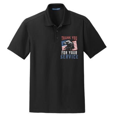 Thank You For Your Service Military Veterans Dry Zone Grid Polo