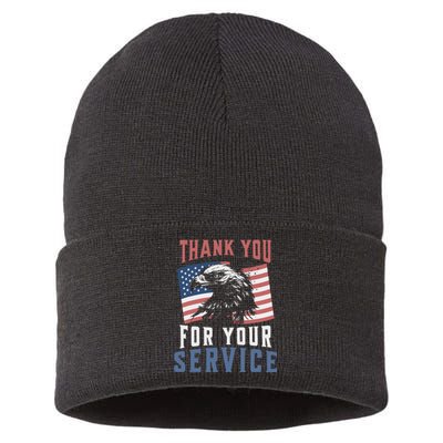 Thank You For Your Service Military Veterans Sustainable Knit Beanie