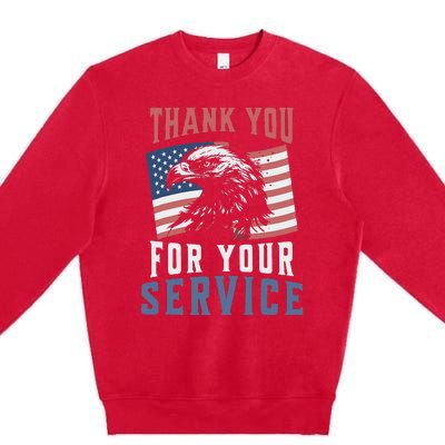 Thank You For Your Service Military Veterans Premium Crewneck Sweatshirt