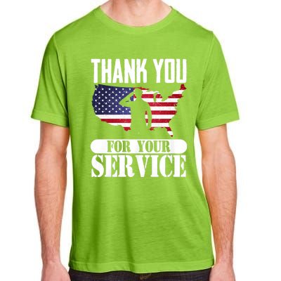 Thank You For Your Service Patriotic Veterans Day Adult ChromaSoft Performance T-Shirt