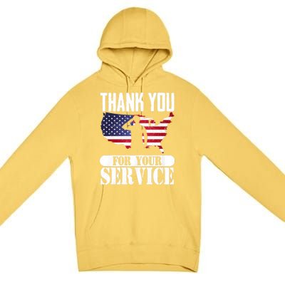 Thank You For Your Service Patriotic Veterans Day Premium Pullover Hoodie