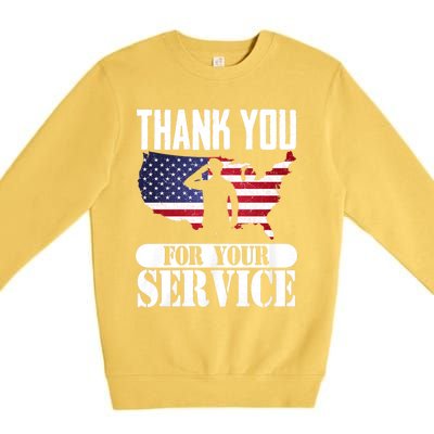 Thank You For Your Service Patriotic Veterans Day Premium Crewneck Sweatshirt