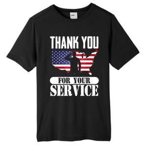 Thank You For Your Service Patriotic Veterans Day Tall Fusion ChromaSoft Performance T-Shirt