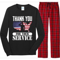 Thank You For Your Service Patriotic Veterans Day Long Sleeve Pajama Set