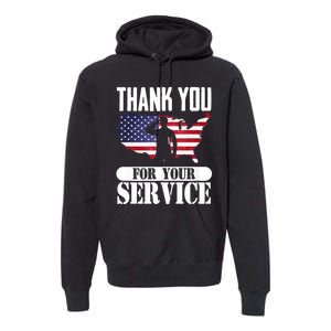 Thank You For Your Service Patriotic Veterans Day Premium Hoodie