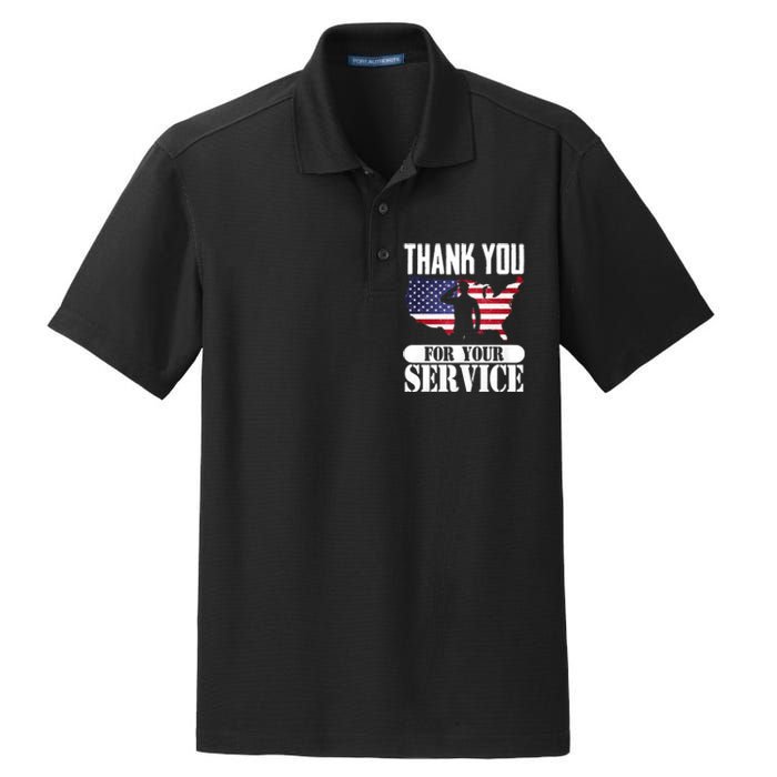 Thank You For Your Service Patriotic Veterans Day Dry Zone Grid Polo