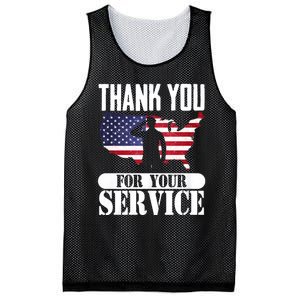 Thank You For Your Service Patriotic Veterans Day Mesh Reversible Basketball Jersey Tank