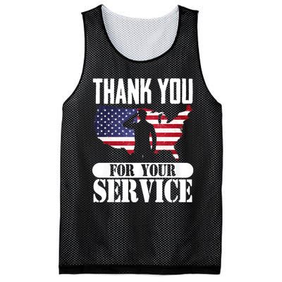 Thank You For Your Service Patriotic Veterans Day Mesh Reversible Basketball Jersey Tank