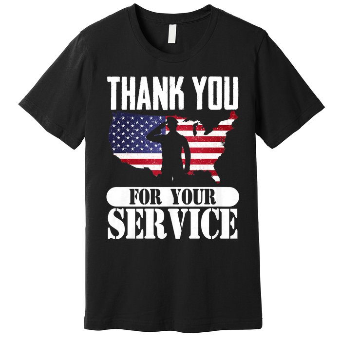 Thank You For Your Service Patriotic Veterans Day Premium T-Shirt