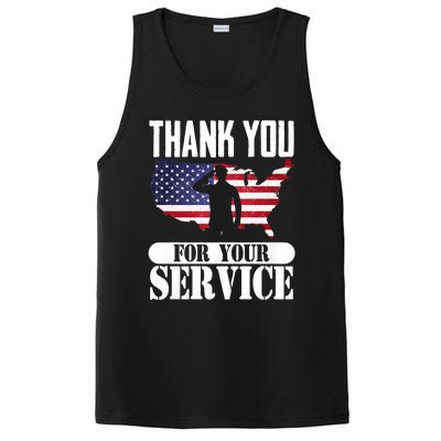 Thank You For Your Service Patriotic Veterans Day PosiCharge Competitor Tank