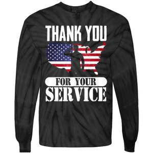 Thank You For Your Service Patriotic Veterans Day Tie-Dye Long Sleeve Shirt