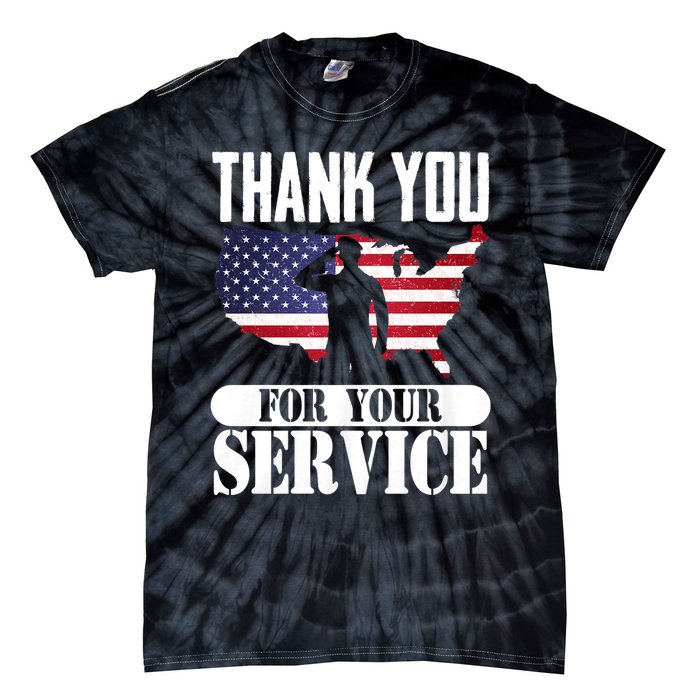 Thank You For Your Service Patriotic Veterans Day Tie-Dye T-Shirt