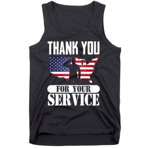 Thank You For Your Service Patriotic Veterans Day Tank Top