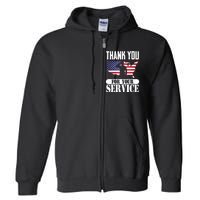 Thank You For Your Service Patriotic Veterans Day Full Zip Hoodie