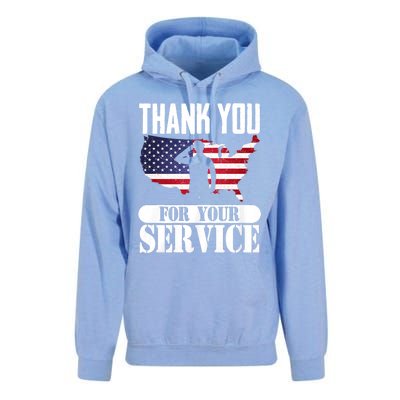 Thank You For Your Service Patriotic Veterans Day Unisex Surf Hoodie