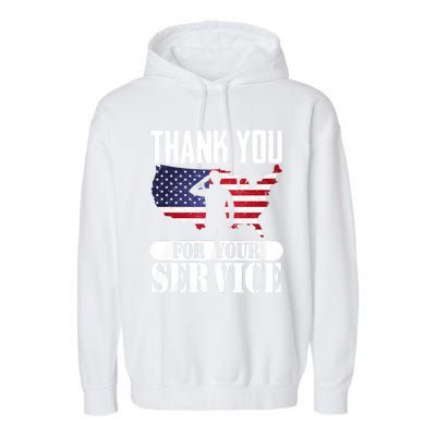 Thank You For Your Service Patriotic Veterans Day Garment-Dyed Fleece Hoodie