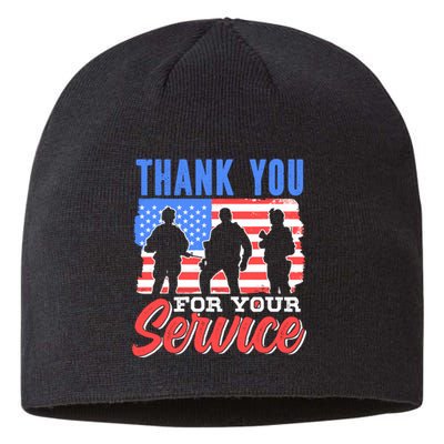 Thank You For Your Service Veteran Memorial Day Military Sustainable Beanie