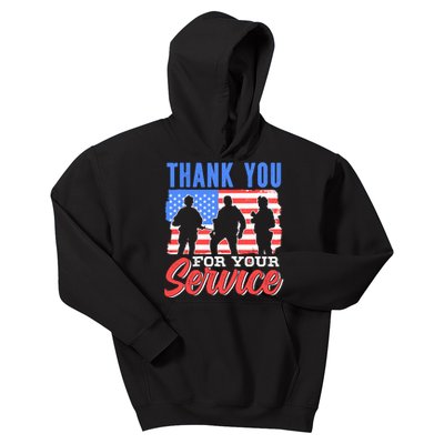 Thank You For Your Service Veteran Memorial Day Military Kids Hoodie