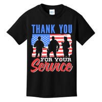 Thank You For Your Service Veteran Memorial Day Military Kids T-Shirt