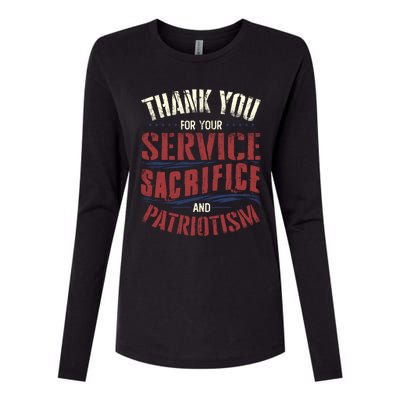 Thank You For Your Service Patriotic America Veteran's Day Gift Womens Cotton Relaxed Long Sleeve T-Shirt