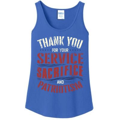 Thank You For Your Service Patriotic America Veteran's Day Gift Ladies Essential Tank