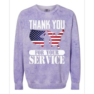 Thank You For Your Service Patriotic Veterans Day Colorblast Crewneck Sweatshirt