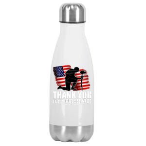 Thank You For Your Service Veteran Day Stainless Steel Insulated Water Bottle