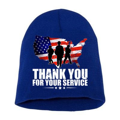 Thank You For Your Service Veteran Day Short Acrylic Beanie